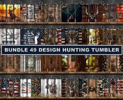 Bundle 49 Design Hunting Tumbler, Tumbler Bundle Design, Sublimation Tumbler Bundle, 20oz Skinny Tumbler 16
