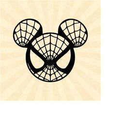 Mickey Mouse Spiderman Svg, Halloween Spiderman Svg,Mickey head svg, Vinyl Cut File, Svg, Pdf, Jpg, Png, Ai Printable De