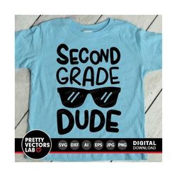 Second Grade Dude Svg, Back To School Svg, 2nd Grade Svg, School Svg, Boys Svg Dxf Eps Png, First Day of School Cut Files, Silhouette Cricut