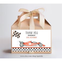 editable two fast birthday party favor, box label printables racecar party gift box labels racing car vintage templates
