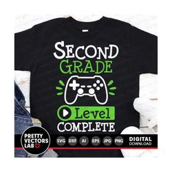 Second Grade Level Complete Svg, 2nd Grade Cut Files, Last Day of School Svg Dxf Eps Png, Video Game Svg, Graduation Svg, Silhouette, Cricut