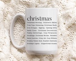 christmas definition mug, christmas words coffee mug, christmas gift mug