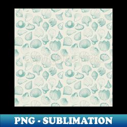 Seashell Marine Life Blue and White - High-Quality PNG Sublimation Download - Capture Imagination with Every Detail