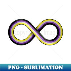 Large Infinity Symbol Striped with Non-Binary Pride Flag - Decorative Sublimation PNG File - Unleash Your Creativity