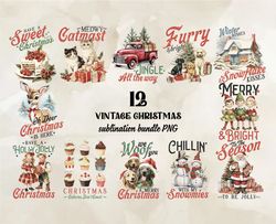 12 Vintage Christmas Bundle Png, Christian Christmas Svg, Christmas Design, Christmas Shirt, Christmas 84