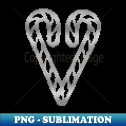 Christmas Sweater Knitted Candy Cane Heart - PNG Transparent Digital Download File for Sublimation - Fashionable and Fearless