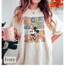 Groovy Disney Comfort Colors Tee, Retro Mickey Shirt, Boho Shirt Disney, Disney Vacation Shirt, Disney Family Shirt, Dis