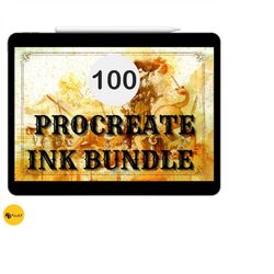 100 procreate ink bundle, procreate ink brushes, procreate tattoo brushes, procreate anime, procreate manga brushes,