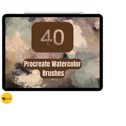 40 Procreate Watercolor Brushes, procreate water color brushes, procreate watercolor brushes, procreate water brush,proc