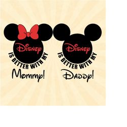 Daddy and Mommy Svg, Mickey ears svg, Minnie ears svg, mouse svg, Family Svg,