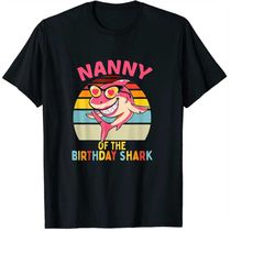 Nanny of the Shark Birthday Dad Matching Family png