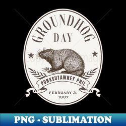 Vintage Groundhog - Sublimation-Ready PNG File - Enhance Your Apparel with Stunning Detail