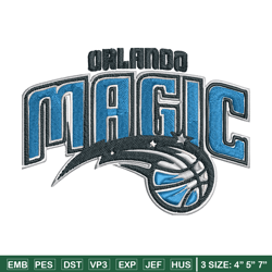 Orlando Magic logo Embroidery, NBA Embroidery, Sport embroidery, Logo Embroidery, NBA Embroidery design.