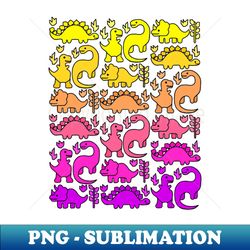 Pretty Dinosaurs - Modern Sublimation PNG File - Transform Your Sublimation Creations