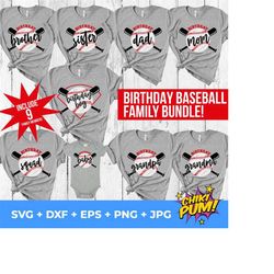 Baseball Birthday Family Bundle svg, Baseball family bundle svg, Baseball birthday svg, Baseball birthday party svg,  Birthday decor svg