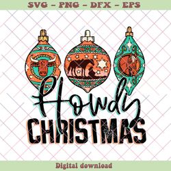 Howdy Christmas Ornament Western Cowboy SVG Download