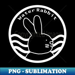 Water Rabbit White Line Chinese Zodiac - Vintage Sublimation PNG Download - Unlock Vibrant Sublimation Designs