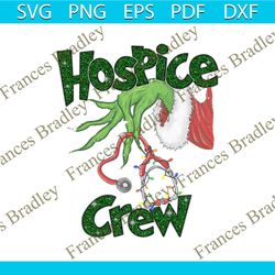 Retro Christmas Hospice Crew Grinch Hand PNG Download