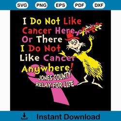 I Do Not Like Cancer Here Or There I Do Not Like Cancer Anywhere Svg, Dr Seuss Svg, Dr. Seuss Svg, Thing One Svg, Thing