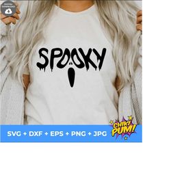 Spooky SVG, Halloween shirt svg, Spooky shirt svg, Spooky Vibes svg, trick or treat svg, Halloween svg, Ghost svg, png, dxf files for cricut