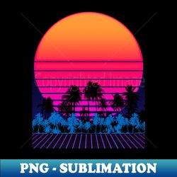 80s Vaporwave retro sunet - Sublimation-Ready PNG File - Perfect for Creative Projects