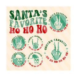 Santa's Favorite Hohoho Svg, Merry and Bright Svg, Santa Claus, Christmas T-Shirt Svg, Christmas Svg, Christmas Vibes Svg, Wavy Stacked Svg