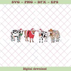 Funny Santa Christmas Cow SVG Graphic Design File