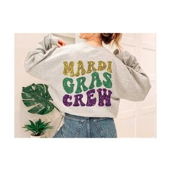 Mardi Gras Crew Png, Nola Squad Png, Mardi Gras Png, New Orleans Louisiana Png, Mardi Gras T-Shirt Png, Wavy Stacked Png,