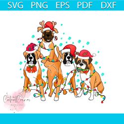 Cute Dog Christmas Boxer Santa Hat SVG File For Cricut