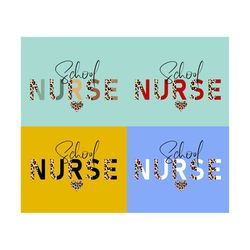 School Nurse Leopard PNG, Nurse Png, Nurse Shirt Png, Gift For Nurse Png, Nurse Life Png, Nurse Leopard Png, Medical Png,