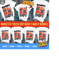 Monster Truck Birthday svg, Family bundle svg, Monster Truck matching shirts, Monster Truck Birthday Boy, Monster Truck svg png