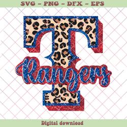 Retro Texas Rangers Faux Sequins Glitter PNG Download