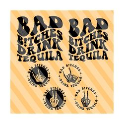 Bad Bitches Drink Tequila Svg Png, Day Drinking Svg, Lemon Svg, Drinking Svg, Tequila T-Shirt Svg, Summer Svg, Beach Svg, Wavy Stacked Svg