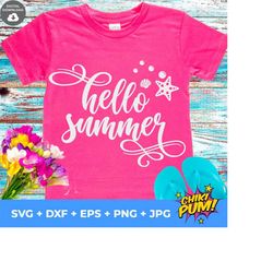 Hello Summer Svg, Hello Beach Svg, Summer fun Svg, Vacation Svg, Summer Quote Svg, Dxf, Eps, Silhouette, Cricut, Cut Files