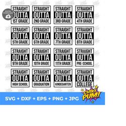 Straight Outta Bundle 1 svg, School SVG, Bundle Tshirt SVG, SVG file for Cricut