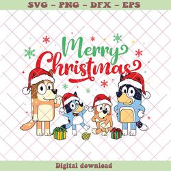 Cute Bluey Merry Christmas Santa Vibe SVG File For Cricut