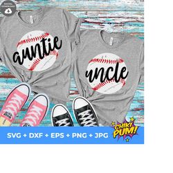 Baseball Uncle & Auntie Mini Bundle SVG, Baseball fans SVG, Tshirts designs SVG