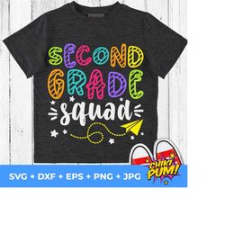 Back to School Second Grade Squad svg png jpg dxf eps, Cut file, 2nd grade shirt SVG, 2nd Grade svg, First Day Cut files