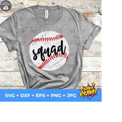 Baseball Squad Svg, Baseball Svg, Baseball Shirt, Grunge Distressed Svg Cut Files for Cricut & Silhouette, Png