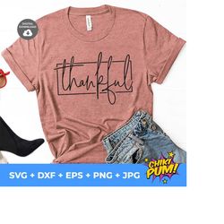 Thankful SVG, Hand Lettered SVG, Thanksgiving svg