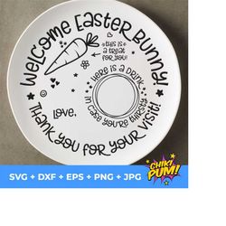 Dear Easter Bunny, Carrot Plate Tray, Digital SVG DXF PNG Cut Files