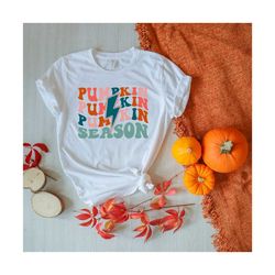 Pumpkin Season SVG, Fall Vibes Svg, Fall Woman Shirt Svg, Pumpkin Svg, Thankful Svg, Spooky Vibes Svg, Wavy Stacked Svg Dxf Eps Png