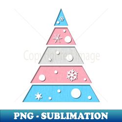 Minimalist Christmas Tree in Transgender Pride Flag Colors - Decorative Sublimation PNG File - Bring Your Designs to Life