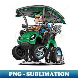 Funny Golf Cart Hotrod Golf Car Popping a Wheelie Cartoon - Sublimation-Ready PNG File - Create with Confidence