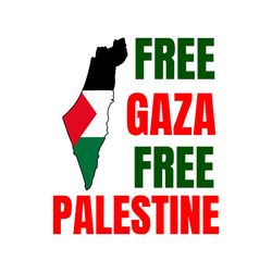 Retro Free Palestine Free Palestine Map SVG Download File