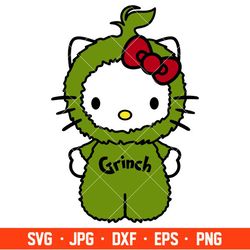 Hello Kitty Grinch Svg, Christmas Svg, Merry Grinchmas Svg, Disney Svg, Cricut, Silhouette Vector Cut File