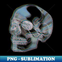 Skull Anaglyph Red and Blue III - High-Quality PNG Sublimation Download - Add a Festive Touch to Every Day