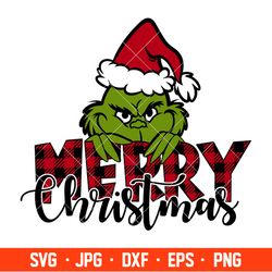 Merry Christmas Svg, Buffalo Plaid Christmas Svg, Cricut, Silhouette Vector Cut File