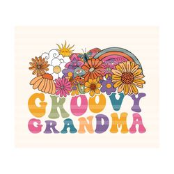 Groovy Grandma Svg, Grandma Svg, Hippie Grandma Svg, Groovy Family SVG, Hippie Birthday Svg, Groovy T-Shirt Svg, Wavy Stacked Svg