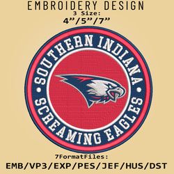 NCAA Logo Southern Indiana Screaming Eagles, Embroidery design, Embroidery Files, NCAA Screaming Eagles